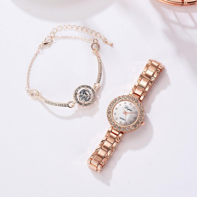 Relógio Feminino Luxury Gold + Bracelete Grátis